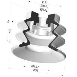 Ventouse 2.5 Soufflets Série 96B Ø 35MM