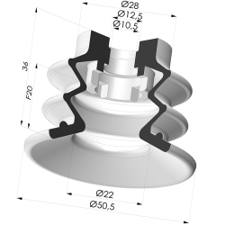 Ventouse 2.5 Soufflets Série 96B Ø 50MM