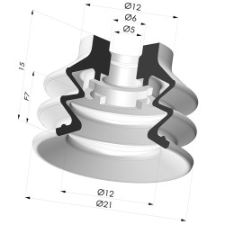Ventouse 2.5 Soufflets Série 96C Ø 20MM