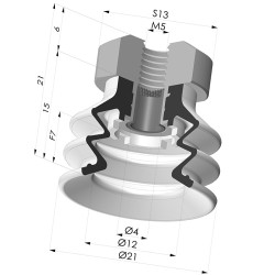 Ventouse 2.5 Soufflets Série 96C Ø 20MM