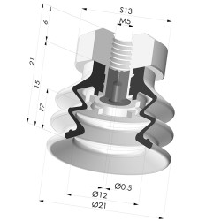 Ventouse 2.5 Soufflets Série 96C Ø 20MM