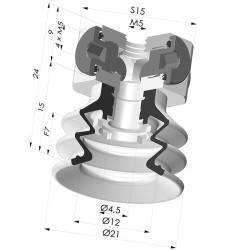 Ventouse 2.5 Soufflets Série 96C Ø 20MM