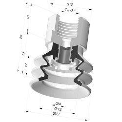 Ventouse 2.5 Soufflets Série 96C Ø 20MM