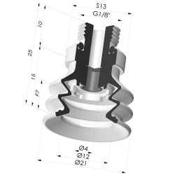 Ventouse 2.5 Soufflets Série 96C Ø 20MM