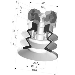 Ventouse 2.5 Soufflets Série 96C Ø 25MM