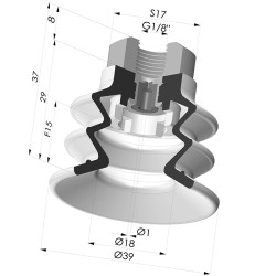 Ventouse 2.5 Soufflets Série 96C Ø 40MM