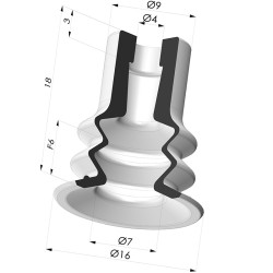 Ventouse 2.5 Soufflets Série 96 Ø 15MM