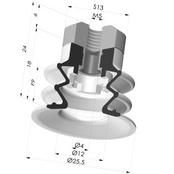 Ventouse 2.5 Soufflets Série 96 Ø 25MM