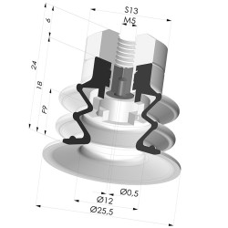 Ventouse 2.5 Soufflets Série 96 Ø 25MM