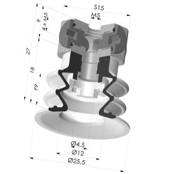 Ventouse 2.5 Soufflets Série 96 Ø 25MM