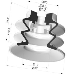 Ventouse 2.5 Soufflets Série 96 Ø 35MM