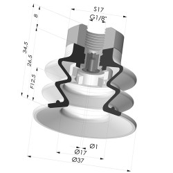 Ventouse 2.5 Soufflets Série 96 Ø 35MM