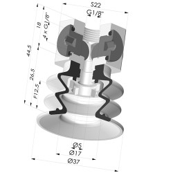 Ventouse 2.5 Soufflets Série 96 Ø 35MM