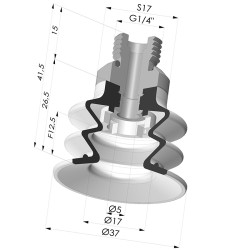 Ventouse 2.5 Soufflets Série 96 Ø 35MM
