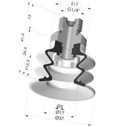 Ventouse 2.5 Soufflets Série 96 Ø 35MM