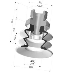 Ventouse 2.5 Soufflets Série 96 Ø 35MM
