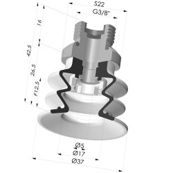 Ventouse 2.5 Soufflets Série 96 Ø 35MM