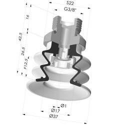 Ventouse 2.5 Soufflets Série 96 Ø 35MM