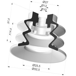 Ventouse 2.5 Soufflets Série 96 Ø 52MM