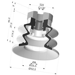 Ventouse 2.5 Soufflets Série 96 Ø 52MM