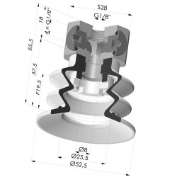 Ventouse 2.5 Soufflets Série 96 Ø 52MM