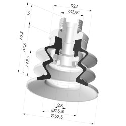 Ventouse 2.5 Soufflets Série 96 Ø 52MM