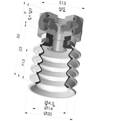 Ventouse 4.5 Soufflets Série 92 Ø 20MM