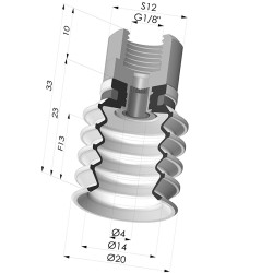 Ventouse 4.5 Soufflets Série 92 Ø 20MM