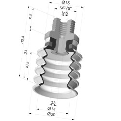 Ventouse 4.5 Soufflets Série 92 Ø 20MM