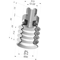 Ventouse 4.5 Soufflets Série 92 Ø 20MM