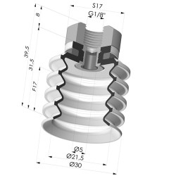 Ventouse 4.5 Soufflets Série 92 Ø 30MM