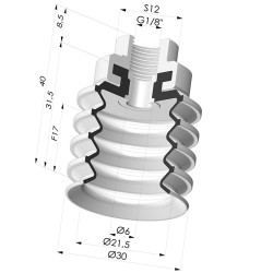 Ventouse 4.5 Soufflets Série 92 Ø 30 MM