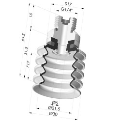 Ventouse 4.5 Soufflets Série 92 Ø 30MM