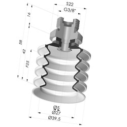 Ventouse 4.5 Soufflets Série 92 Ø 40MM