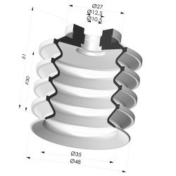 Ventouse 4.5 Soufflets Série 92 Ø 50MM