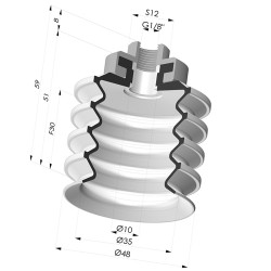 Ventouse 4.5 Soufflets Série 92 Ø 50MM