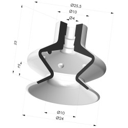 Ventouse 1.5 Soufflets Série 1 Ø 25MM