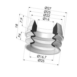 Joint à soufflet série TIG Ø 25 mm