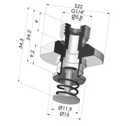 Insert Démontable Mâle 1/4G - avec Palpeur
