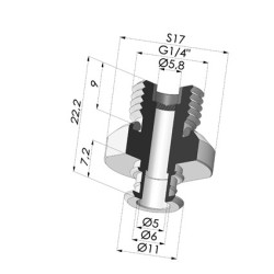 Insert Démontable Mâle 1/4G - avec Filtre
