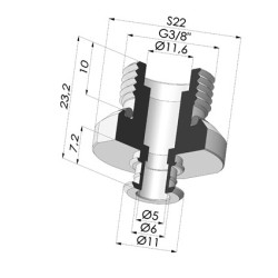 Insert Démontable Mâle 3/8G