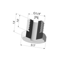 Adaptateur - Mâle 1/4G - Femelle M6