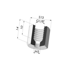 Adaptateur - Femelle 1/8G - Femelle M5