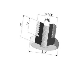 Adaptateur - Mâle 1/4G - Femelle M6