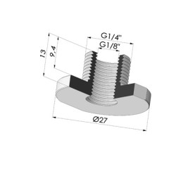 Adaptateur - Mâle G1/4" - Femelle G1/8"