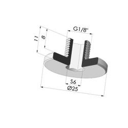 Vis 1/8G - ØTête 25MM - L 11MM