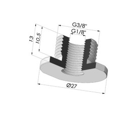 Adaptateur - Mâle G3/8" - Femelle G1/8"