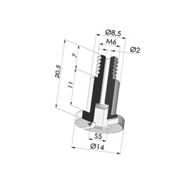 Vis M6 - ØTête 14 mm - L 20.5 mm