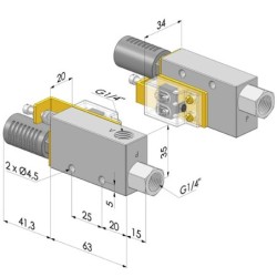 Venturi de estágio único da série VT - 91% de vácuo - Com interruptor de vácuo