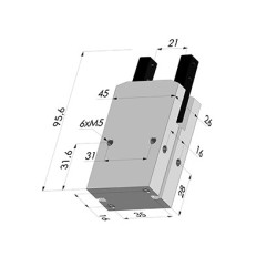 Pince Serrage Ouverture 180° Série NOV DM - Double effet